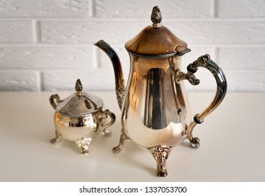 Tarnish Silver Coffee Tea Set