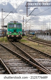 Tarnow, Poland - February 18, 2022: Electric Locomotive EU 06 17 Put Aside Awaiting Renovation. Polish State Railways.