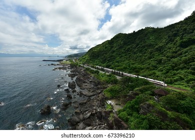 Taroko Express At Northeast Coast National Scenic Area, Ilan, Taiwan