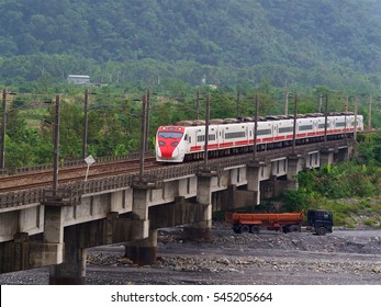 Taroko Train Go Throw Nan-ao North River,Nan-ao,Yilan,Taiwan