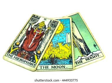  Tarot Cards On Isolated Background