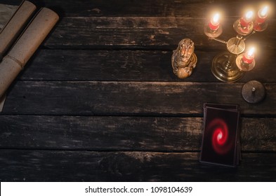 Tarot cards on magic table. Future reading concept. - Shutterstock ID 1098104639