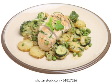 Tarragon Chicken With Vegetables.