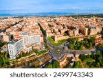 Tarragona city aerial panoramic view. Tarragona is a port city located in northeast Spain on the Costa Daurada by the Mediterranean Sea.