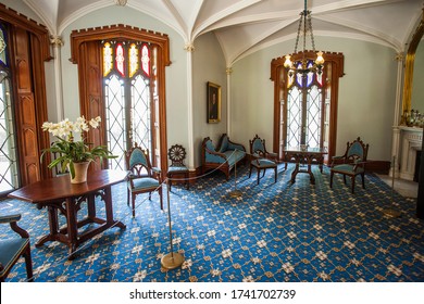 Tarrytown, NY / USA: 8/20/2016 - Lyndhurst Mansion Castle Museum Interior