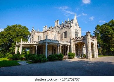 Tarrytown, NY / USA: 8/20/2016 - Lyndhurst Mansion Castle Museum Exterior