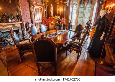 Tarrytown, NY / USA: 8/20/2016 - Lyndhurst Mansion Castle Museum Interior