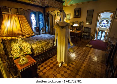 Tarrytown, NY / USA: 8/20/2016 - Lyndhurst Mansion Castle Museum Interior