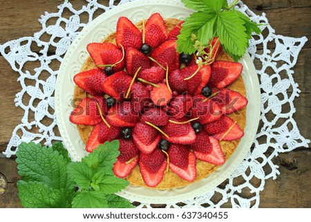 Similar – Image, Stock Photo half a pie from cottage cheese