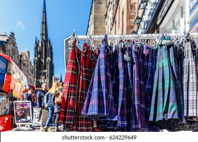 Tartan Cloth In Edinburgh, Scotland