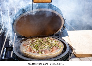 Tarte Flambée From The Bbq Grill, Ready To Eat