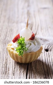 Tartlet Pastry Shell Filled With Cheese Spread 