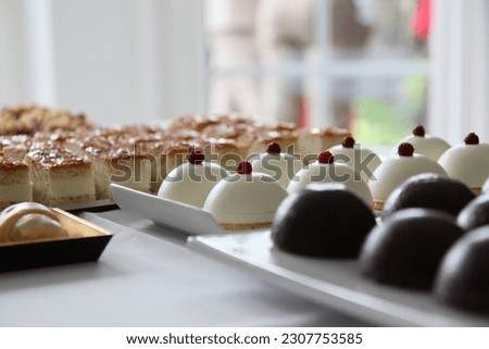 Tartlets and pastries served to celebrate Stock foto © 