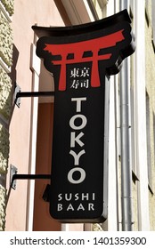 Tartu, Estonia - April 28 , 2019: Tokyo Sushi Bar Sign.