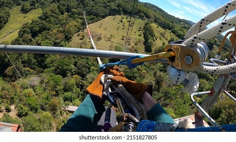 Tarzan Swing In Monteverde Cloud Forest, Costa Rica, Latin America