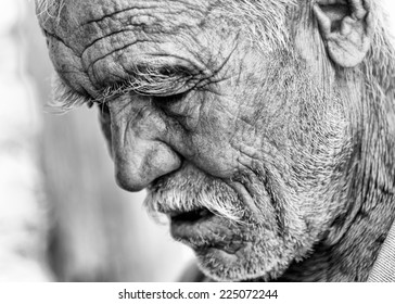 TASHKENT, UZBEKISTAN - JUNE 12, 2011: Portrait of an Uzbek old man on the street, Jun 12, 2011.  81% of people in Uzbekistan belong to Uzbek ethnic group