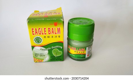 Tasikmalaya, West Java August 25, 2021-A Pharmaceutical Company Developed The Eangle Balm Rubbing Balm, Which Is Used To Help Relieve Muscle  Joint Pain, Such As Pain From Blows, Bruises, Sprains, An