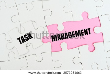 TASK MANAGEMENT word alphabet letters on puzzle