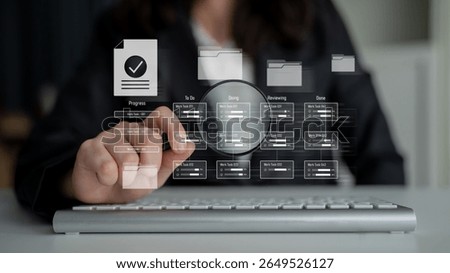 Task management workflow dashboard visualizing to-do lists, ongoing tasks, review status, and completed items to support productivity and project tracking Latch