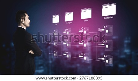 Task workflow system showing document progress through stages. Task tracking improves productivity, ensures visibility, task tracking supports planning, and task tracking manages status. Vouch