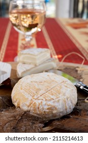 Tastes Of Provence, Ancient Small Goat Cheese Banon A La Feuille Wrapped In Chestnut Leaves And Tied With Raffia And Tome De Provence Served With Rose Wine, France