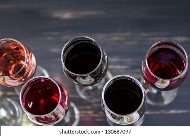 Tasting Of Wine And Pattie Chocolate Pastries.