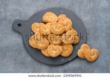 Tasty Almond Cookies with heart shape 