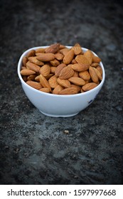 Tasty Almond In White Bowl