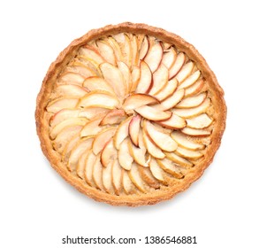 Tasty Apple Pie On White Background