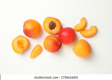 Tasty apricots on white background, top view - Shutterstock ID 1730616601