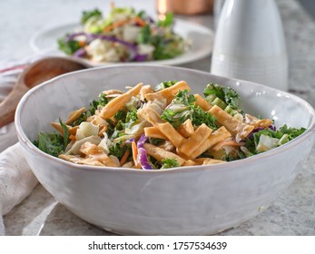 Tasty Asian Salad With Crispy Wonton Strips