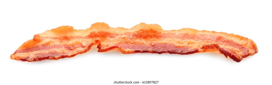 Tasty Bacon Slice, Isolated On White