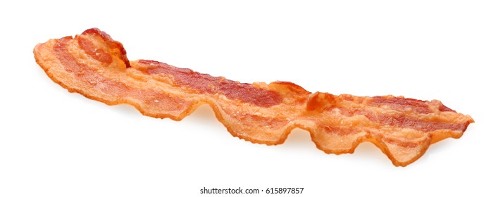 Tasty Bacon Slice, Isolated On White