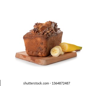 Tasty Banana Bread On White Background