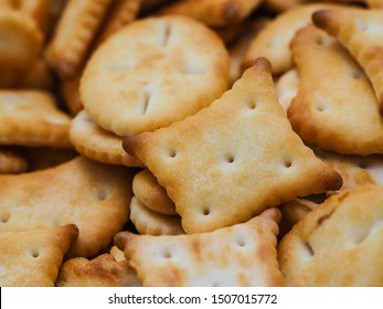 Tasty Biscuits Crackers On The White