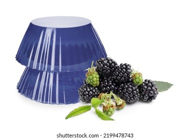 Tasty Blackberry Jelly Isolated On White