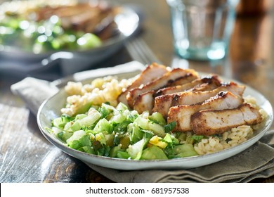 Tasty Blackened Pork With Tomatillo Salsa And Barley