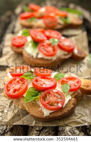 Similar – Hausgemachte italienische Bruschetta