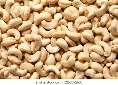 Вкусные орехи кешью в качестве фона, вид сверху