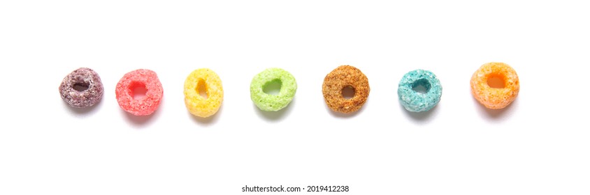 Tasty cereal rings on white background - Powered by Shutterstock