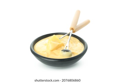 Tasty Cheese Fondue Isolated On White Background