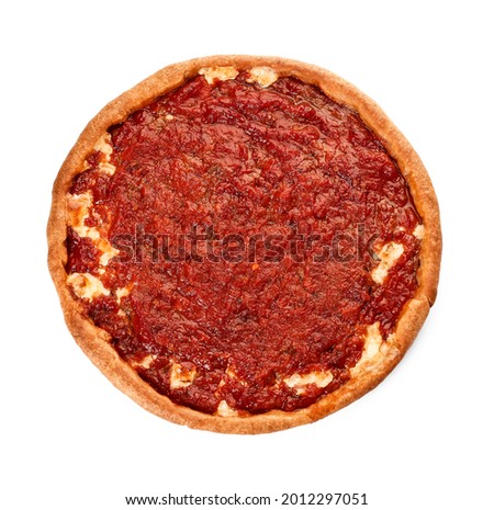 Tasty Chicago-style pizza on white background Stock photo © 