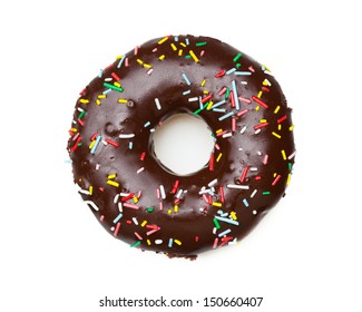 Tasty Chocolate Donut, Isolated On White