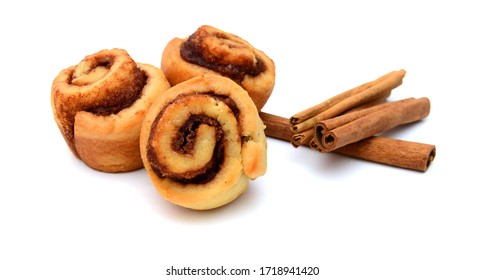 Tasty Cinnamon Roll Isolated On White Background