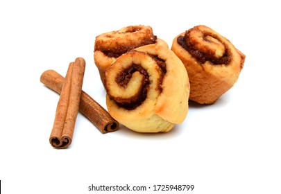 Tasty Cinnamon Roll Isolated On White Background