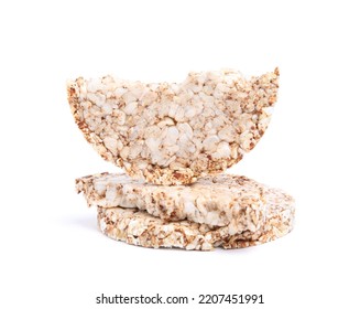 Tasty Crunchy Buckwheat Cakes On White Background