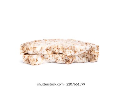 Tasty Crunchy Buckwheat Cakes On White Background