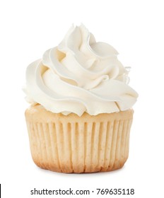 Tasty Cupcake On White Background