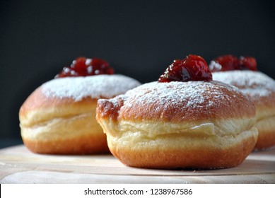 Tasty donuts. Hannukkah celebration concept