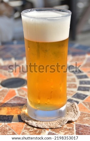 Tasty draft beer on the table.